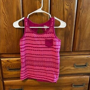 Old Navy Girls Pink & Magenta Patterned Tank Top